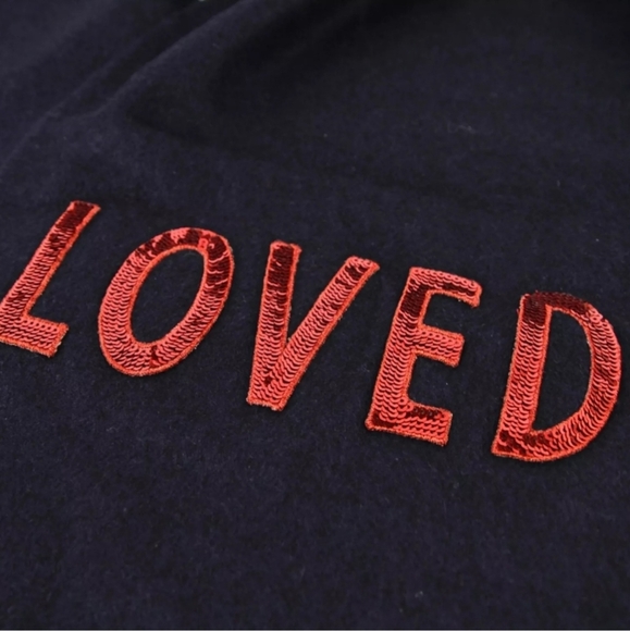 GUCCI Silk/Cashmere "Loved" Sequined Dark Blue Scarf, NWT - Picture 2 of 6